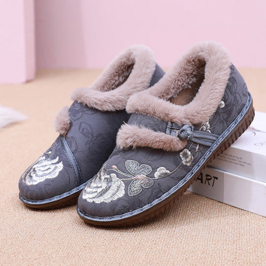 Damen Kuschelige und dekorative Hausschuhe mit floralem Design R&B