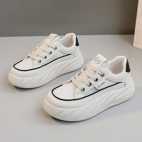 Damen modische Sneakers mit hochgezogenem Sohlenprofil und atmungsaktiven Mesh-Einsätzen R&B
