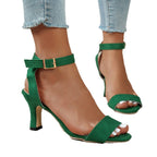 Damen Elegante High Heel Sandalen mit verspieltem Riemendesign R&B