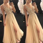 R&B | V-Ausschnitt Gespaltenes Party Abendkleid