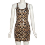 Damen Glitzerndes Tiermuster-Kleid R&B