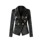 R&B | Croc-Stil Faux-Leder Mantel