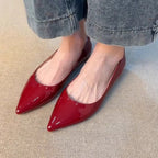 Damen spitze Ballerinas mit elegantem Glanz und verziertem Rand R&B