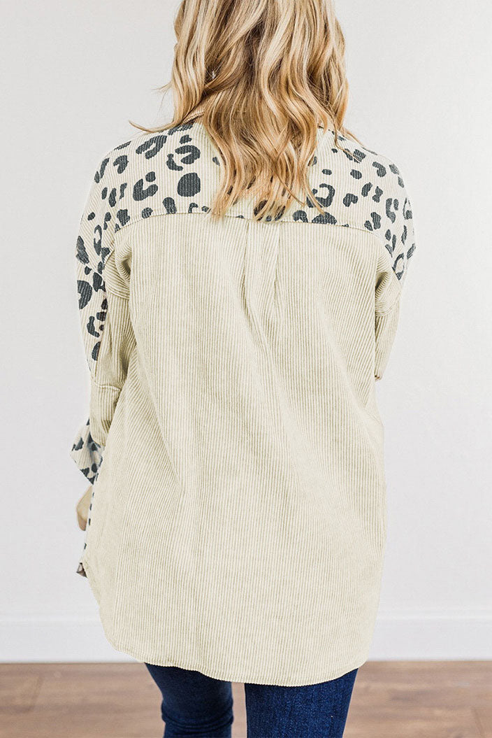 R&B | Sie Wissen Sollten Leopard Farbblock Cordjacke