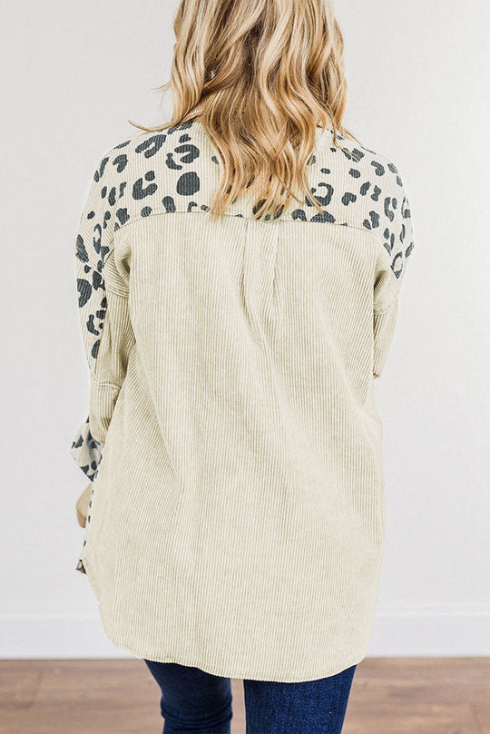 R&B | Sie Wissen Sollten Leopard Farbblock Cordjacke