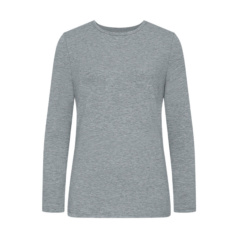 Damen Langarm-T-Shirt aus hochwertiger Baumwolle mit Rundhalsausschnitt R&B