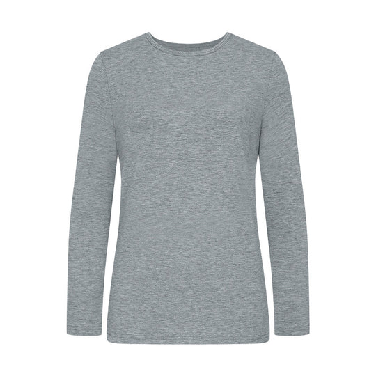 Damen Langarm-T-Shirt aus hochwertiger Baumwolle mit Rundhalsausschnitt R&B