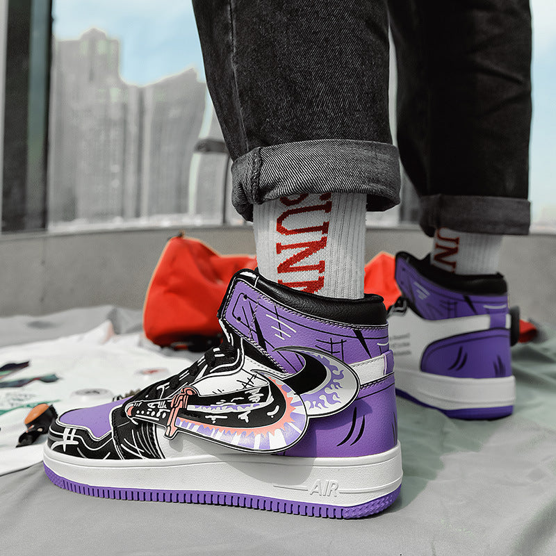 Damen Sportliche High-Top Sneakers mit auffälligem grafischem Design