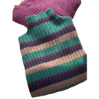 Damen Rippstrickpullover mit hohem Kragen und modischem Streifenmuster R&B