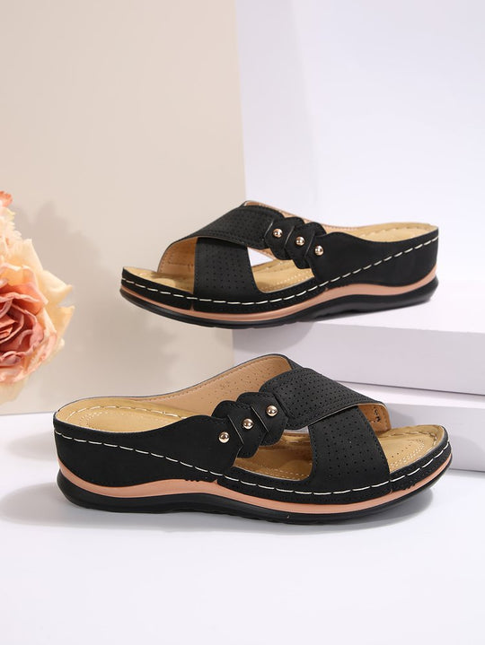Damen bequeme Sandalen mit atmungsaktiven Schnallen und modischem Design R&B