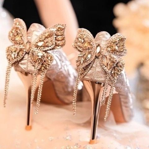 Damen elegante High-Heels mit glamourösen Applikationen R&B