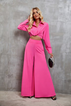 Damen Set mit cropped Bluse und weiter Hose R&B