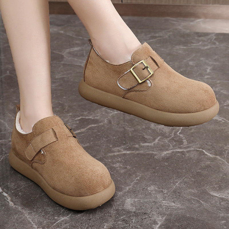 Damen kuschelige Clogs mit modischem Schnallenverschluss und weichem Innenfutter R&B