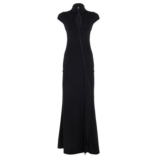 Damen Elegantes Wickelkleid mit hochgeschlossenem Kragen und schmaler Silhouette R&B