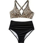 Damen Bikini-Set mit modischem Animalprint und Bicolor-Design R&B