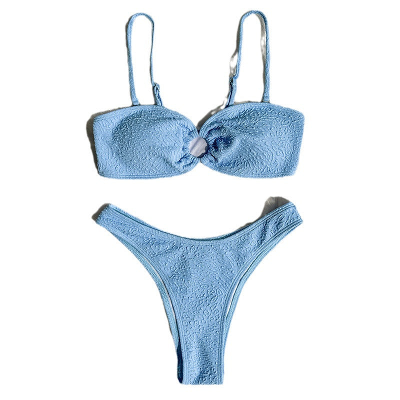 Damen Bandeau-Bikini mit strukturiertem Gewebe R&B