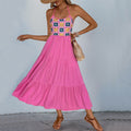 Damen Maxikleid mit gestricktem Oberteil und voluminösem Rock R&B