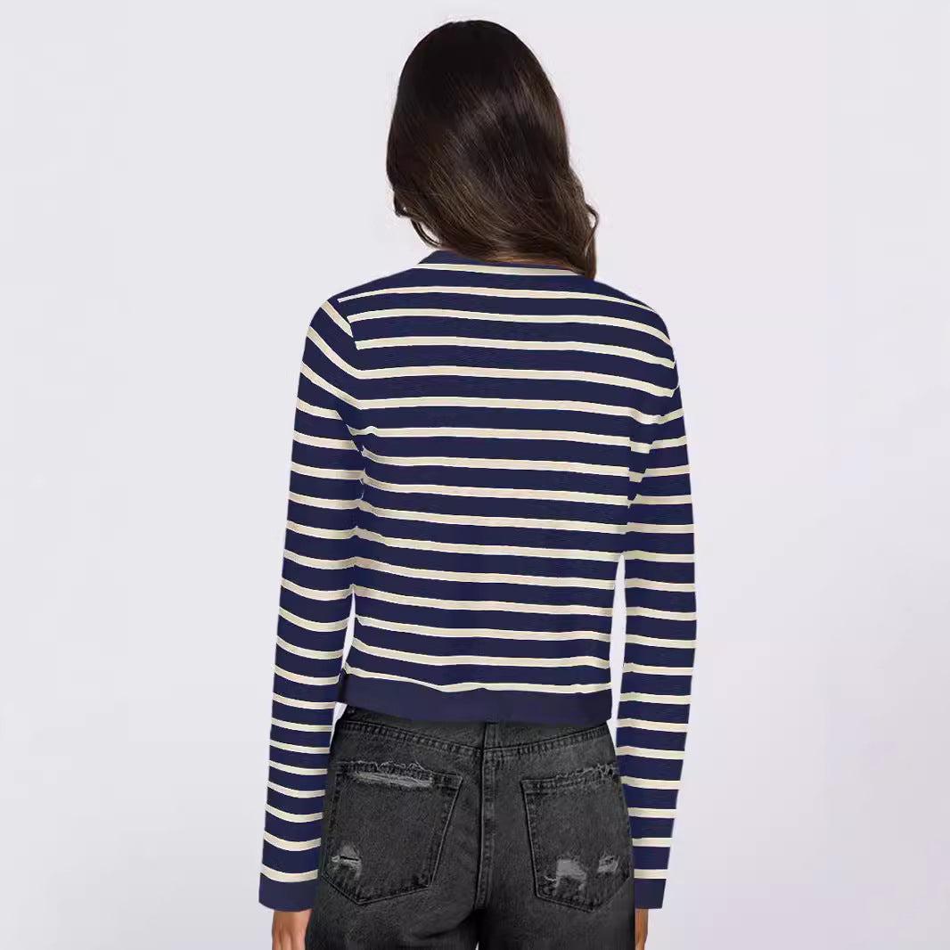 Damen gestreifte Kurzjacke R&B