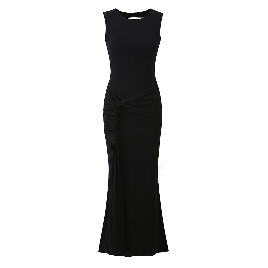 Damen Maxikleid mit raffinierten Drapierungen und elegantem Rückenausschnitt R&B