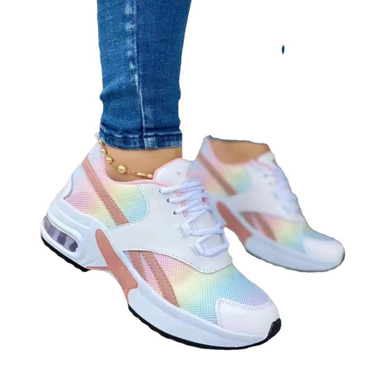Damen nan sportliche Komfort-Sneaker mit sichtbarer Luftdämpfung, Netzgewebe und Lederoptikpaneelen R&B