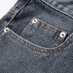 Herren nan Jeansshorts mit Umschlag, mittelhoher Bund und klassischer Taschenaufteilung R&B