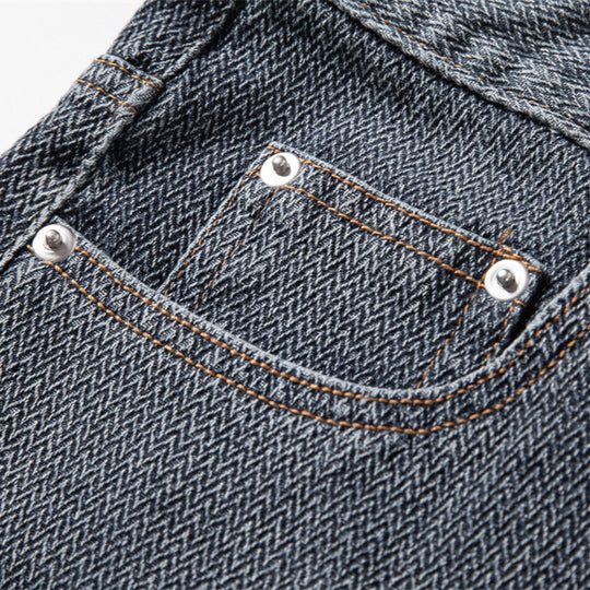 Herren nan Jeansshorts mit Umschlag, mittelhoher Bund und klassischer Taschenaufteilung R&B