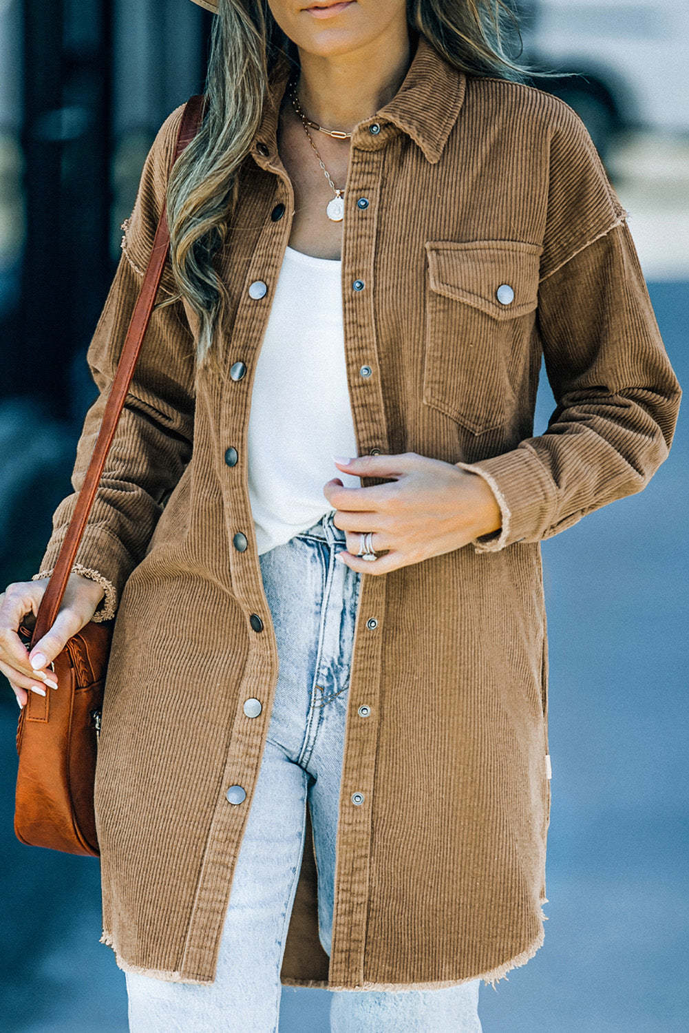 R&B | Button Übergröße mittel Länge Hemdjacke