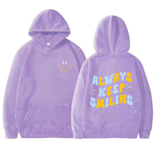 Damen Kapuzenpullover mit fröhlichem Schriftzug und praktischen Kängurutaschen R&B