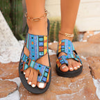Damen Bequeme Fußbett-Sandalen mit kreativen Mustern