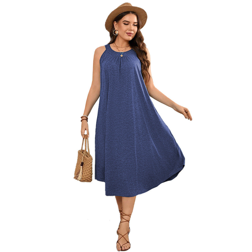 Damen lässiges A-Linien-Kleid mit großzügigem Schnitt und atmungsaktivem Material R&B