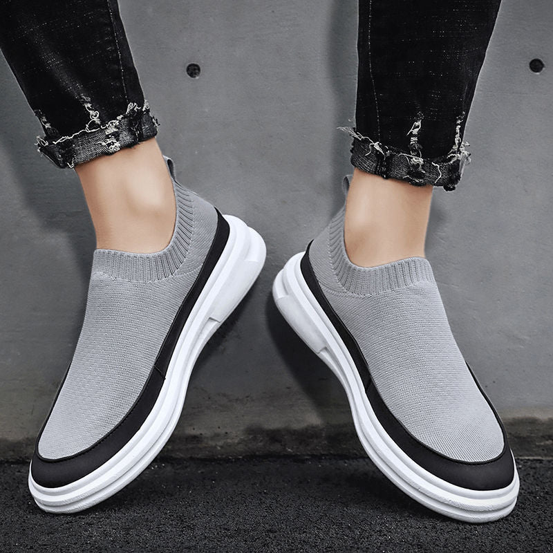 Damen Modische Slip-On Sneakers mit elastischem Strickobermaterial