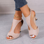 Damen elegante Peeptoe-Pumps mit raffiniertem Cut-Out-Design und komfortablem Absatz R&B