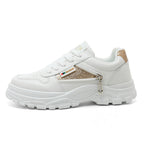 Damen sportliche Sneaker mit modischem Reißverschluss und stoßdämpfender Sohle R&B