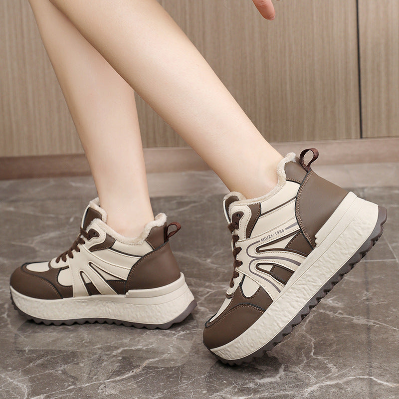 Damen High-Top Sneakers mit warmem Fleece Innenfutter und rutschfester Sohle R&B