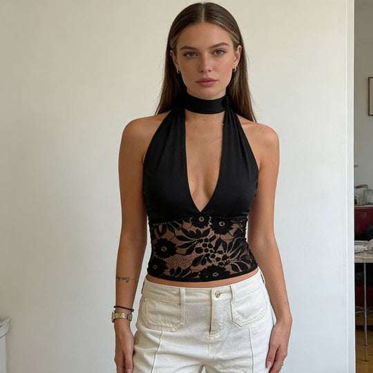 Damen sexy Spitzenoberteil R&B