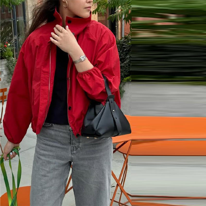 Damen Sportliche Jacke mit elegantem Rüschensaum