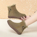 Damen modische Winterboots mit flauschigem Kunstfellkragen und stabiler Sohle R&B