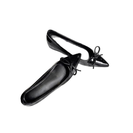 Damen elegante Ballerinas mit spitzem Design und Schleifenverzierung R&B