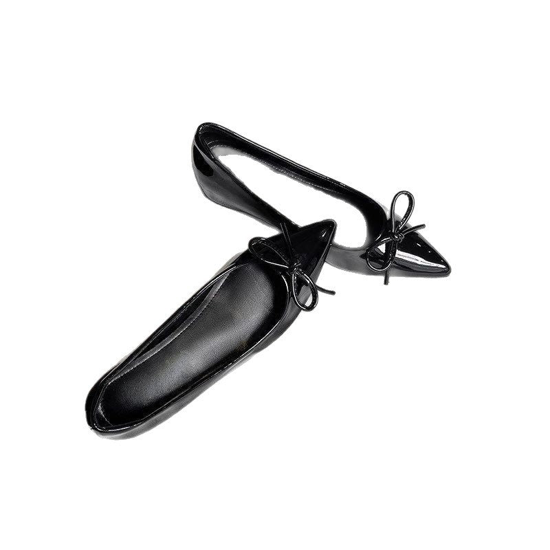 Damen elegante Ballerinas mit spitzem Design und Schleifenverzierung R&B