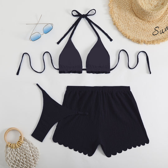 Damen Bikini-Set mit hohem Bund und sanfter Raffung R&B