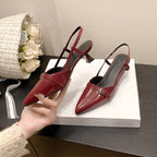 Damen elegante Slingback-Pumps mit spitzem Zehenbereich und verstellbarem Riemchen R&B