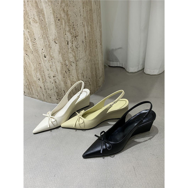 Damen elegante Wedgesandalen mit Schleifenverzierung R&B