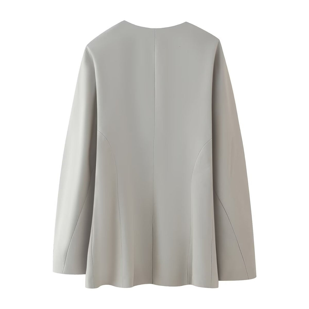 Damen modische Jacke mit minimalistischer Schnittführung und seitlichen Taschen R&B
