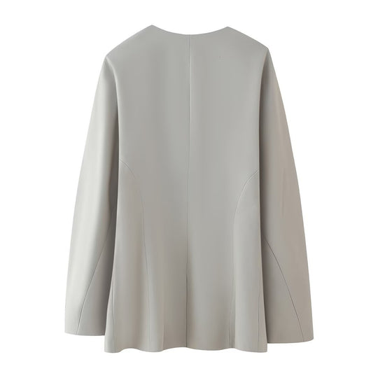 Damen modische Jacke mit minimalistischer Schnittführung und seitlichen Taschen R&B