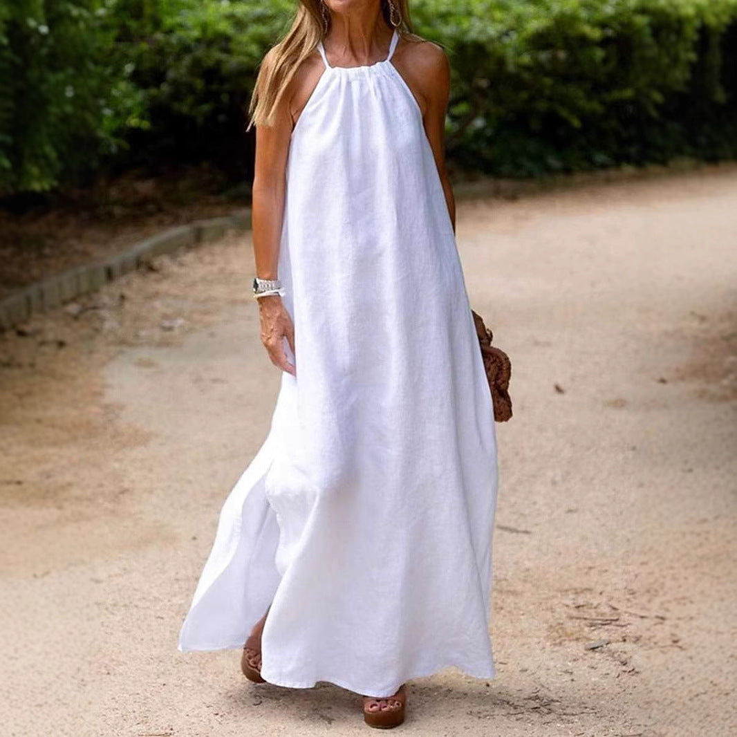 Damen Maxikleid mit Spaghettiträgern und elegantem fließendem Schnitt R&B
