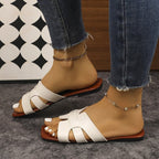 Damen Flache Riemchensandalen aus hochwertigem Leder R&B