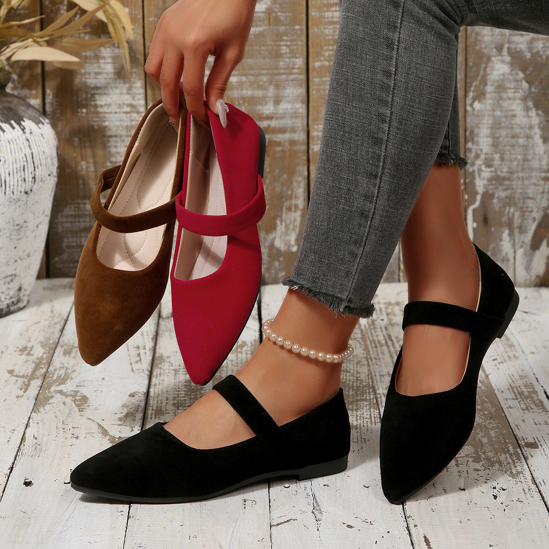 Damen Bequeme Ballerinas mit modischem Riemen R&B