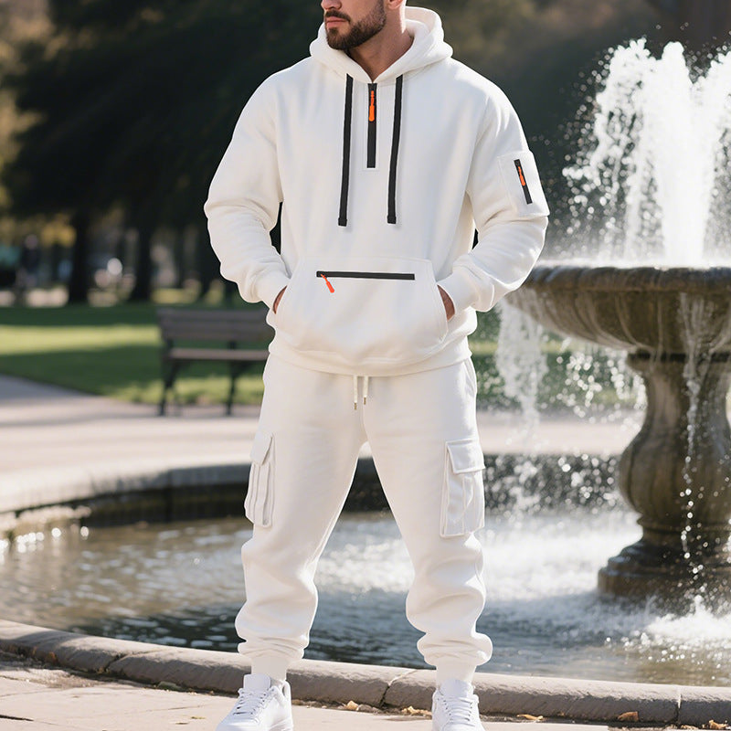 Herren Sportliches Hoodie-Set mit praktischen Taschen und modernem Design R&B