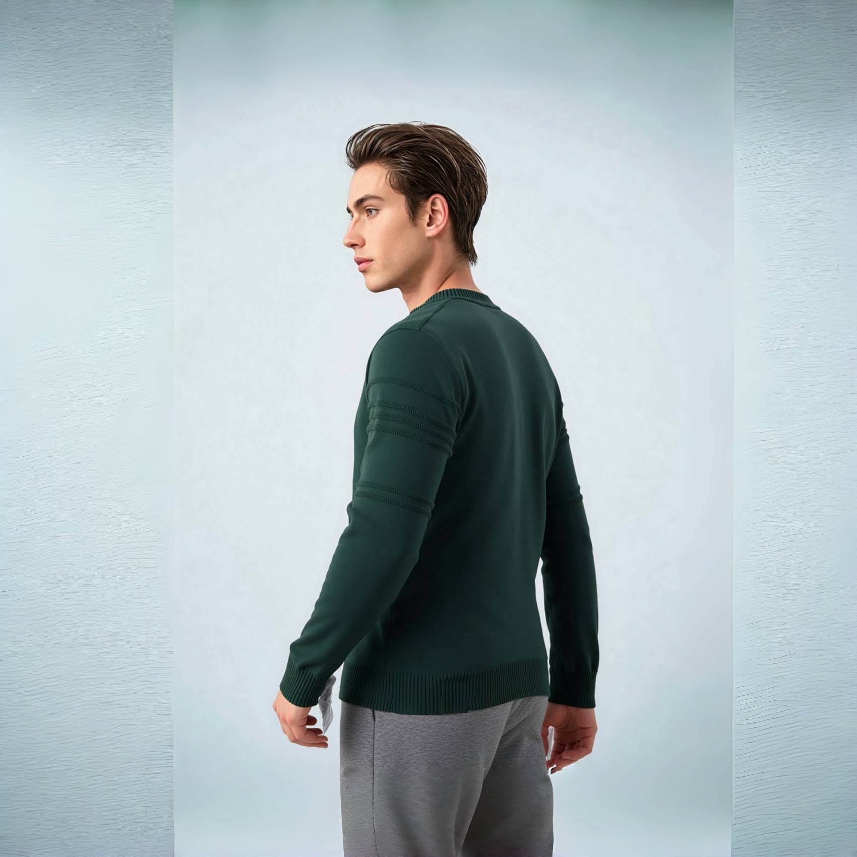 Herren modischer Strickpullover mit strukturiertem Design