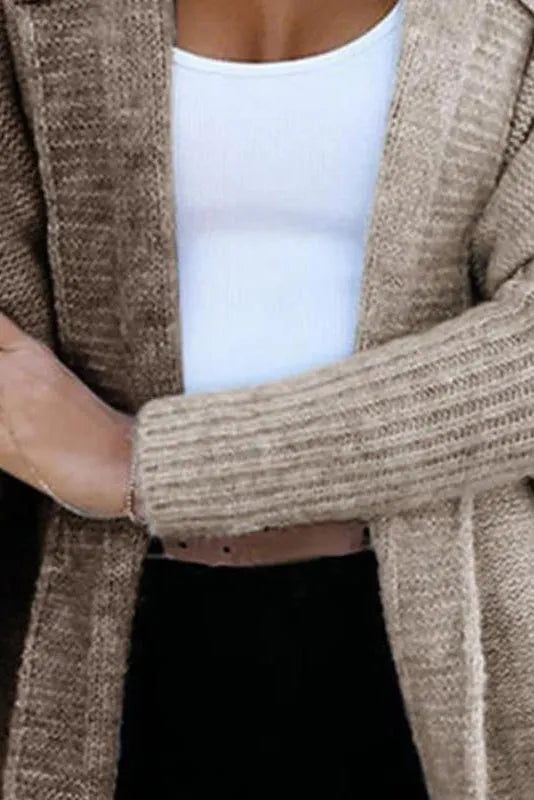R&B | Gestickter Strick Kapuzenpullover Strickjacke Mantel